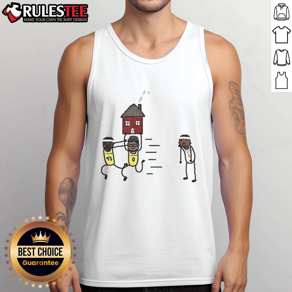 Funny Tyrese Haliburton Vs Pascal Siakam Indiana Pacers Sag Oklahoma City Thunder Meme Tank Top Funny Tyrese Haliburton vs Pascal Siakam meme on a tank top, featuring Indiana Pacers and Oklahoma City Thunder themes.