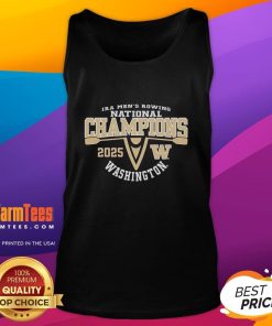 Funny Washington Huskies 2025 IRA Men's Rowing National Champions tank top design featuring vibrant graphics.