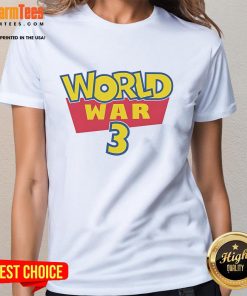 Funny World War 3 Pokemon logo on a ladies tee, featuring vibrant colors and playful design for fans.