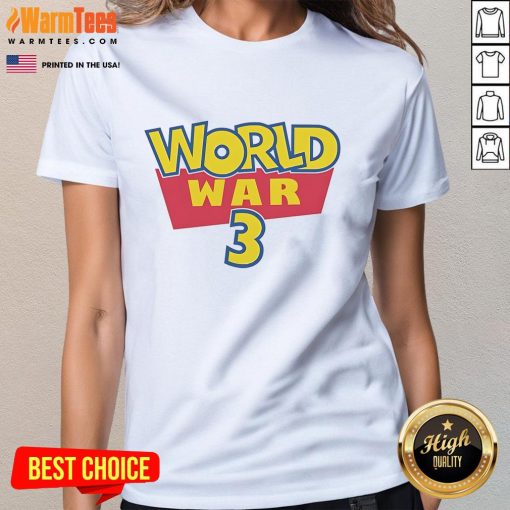 Funny World War 3 Pokemon logo on a ladies tee, featuring vibrant colors and playful design for fans.