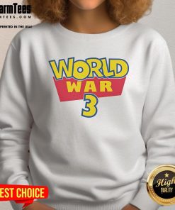 Alt Text: Funny World War 3 Pokmon logo sweatshirt featuring a playful design, perfect for fans of humor and pop culture.