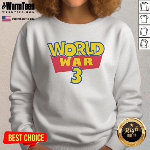 Alt Text: Funny World War 3 Pokmon logo sweatshirt featuring a playful design, perfect for fans of humor and pop culture.