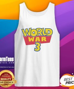 Alt Text: Funny World War 3 Pokemon Logo Tank Top featuring a humorous design blending military themes with Pokemon characters.