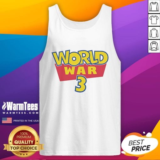 Alt Text: Funny World War 3 Pokemon Logo Tank Top featuring a humorous design blending military themes with Pokemon characters.