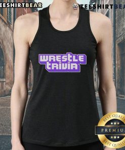 Funny Wrestling Trivia Twitch text tank top featuring playful graphics and vibrant colors for wrestling fans.