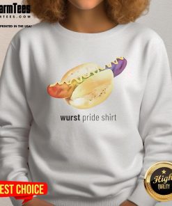 Funny Wurst Pride Sweatshirt featuring a playful sausage design, perfect for humor-loving foodies and pride celebrations.