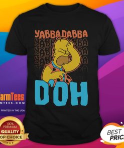 Funny Yabba Dabba D'Oh Homer Stone Age T-Shirt featuring Homer Simpson in a prehistoric style, perfect for fans of The Simpsons.