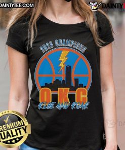 Good 2025 Champions OKC Rise and Roar Ladies Tee featuring a stylish design perfect for fans and casual wear.