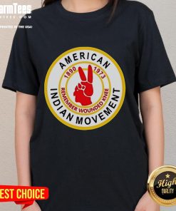 Good American Indian Movement tee honoring Wounded Knee, showcasing unity and remembrance in Native American history.