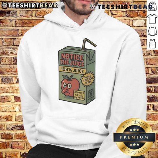 Good Apple Notice hoodie featuring 109% juice design, perfect for fruit lovers and stylish streetwear enthusiasts.