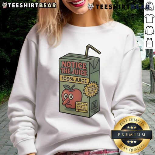 Good Apple 109 Percent Juice sweatshirt featuring a vibrant design and cozy fit, perfect for casual wear and juice lovers.