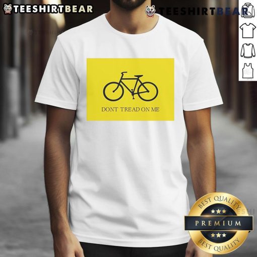 Good Bicycle Don't Tread On Me T-Shirt featuring a bold design and patriotic graphics for cycling enthusiasts.