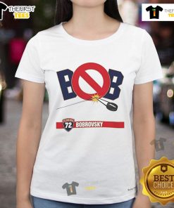 Good Bob Stanley Cup Playoff Florida Panthers ladies tee featuring team colors and logo for female fans.