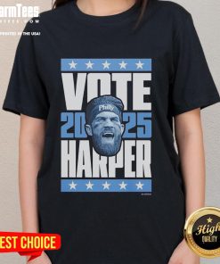 Good Bryce Harper 2025 Vote Ladies Tee featuring a stylish design for baseball fans supporting Harper's campaign.