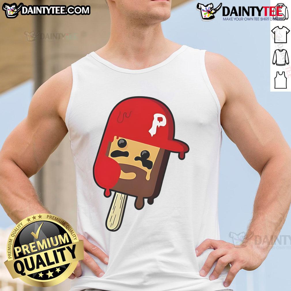 Good Bryce Harper Pop Ice Philadelphia Phillies Tank Top Bryce Harper Pop Ice tank top featuring Philadelphia Phillies logo, perfect for summer baseball fans and stylish sportswear.