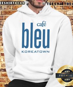 Good Cafe Bleu Koreatown hoodie featuring a vibrant design, perfect for stylish comfort in urban settings.