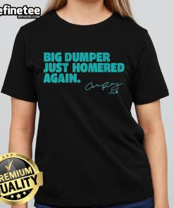 Alt Text: Good Cal Raleigh Big Dumper Just Homered Again Ladies Tee featuring stylish design and vibrant colors for fans.