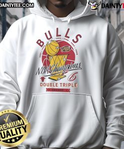 Good Chicago Bulls NBA Champions Double Triple 1991-1998 Hoodie featuring iconic team colors and logo design.