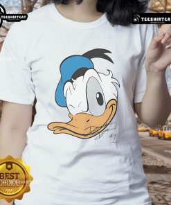 Alt Text: Cute Good Donald Duck Disney big face ladies tee featuring vibrant design and comfortable fit for casual wear.