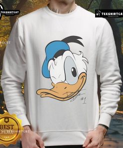 Good Donald Duck Disney big face sweatshirt featuring vibrant colors and playful design, perfect for fans of Disney apparel.