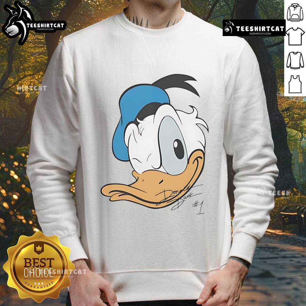Good Donald Duck Disney Big Face Sweatshirt Good Donald Duck Disney big face sweatshirt featuring vibrant colors and playful design, perfect for fans of Disney apparel.