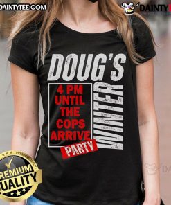 Good Dougs Winter Party February Ladies Tee featuring a stylish design perfect for cozy winter gatherings.