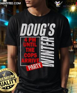 Good Dougs Winter Party February T-Shirt featuring vibrant graphics and cozy fabric, perfect for winter celebrations.