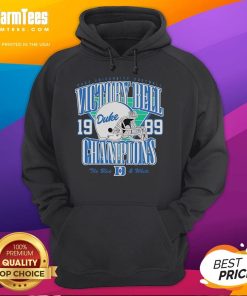 Good Duke Football Helmet 1989 Victory Bell Champions Hoodie showcasing team pride and vintage sports fashion.