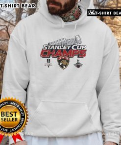 2025 Florida Panthers NHL Champions hoodie showcasing team colors and logo, perfect for fans celebrating their victory.