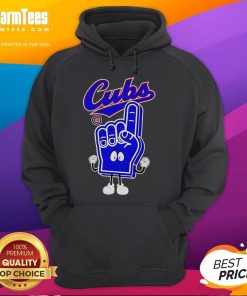 Chicago Cubs hoodie featuring a foam hand with the number one finger, perfect for fans showing team spirit.