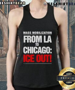 Good From LA to Chicago Ice Out mass mobilization tank top featuring bold graphics for climate activism.