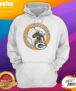 Good Go Pack Go Est 1919 Green Bay Packer hoodie featuring team colors and logo, perfect for fans and game day attire.