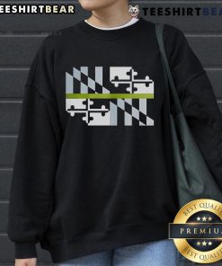 Good Green Line Maryland Flag Sweatshirt featuring vibrant design, perfect for showing state pride and style.