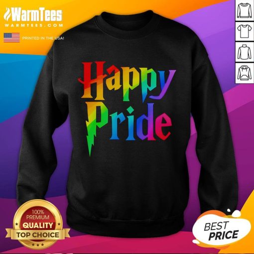 Colorful Good Happy Pride Harry Wizard Sweatshirt featuring vibrant designs celebrating pride and wizardry.