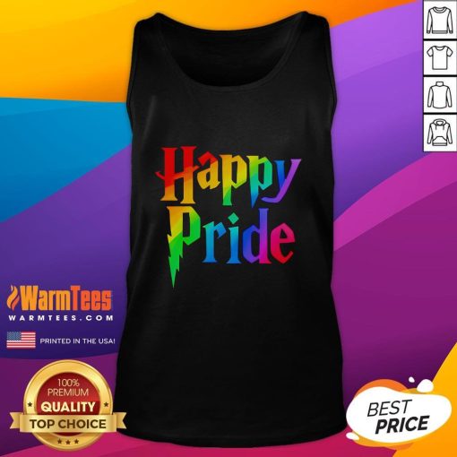 Good Happy Pride Harry Wizard tank top featuring vibrant colors and a fun design for LGBTQ+ celebration.