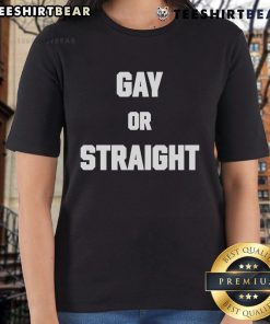 Alt Text: Good Heavens! Gay or Straight Ladies Tee, featuring a colorful design perfect for LGBTQ+ pride and casual wear.