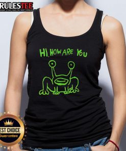 Good Hi How Are You Frog Neon Tank Top featuring a vibrant frog graphic, perfect for summer fashion and casual wear.