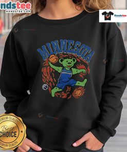 Good Homage Navy Minnesota Timberwolves Grateful Dead Sweatshirt showcasing vibrant graphics and cozy design.