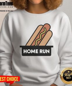 Good Home Run New York Mets hotdog sweatshirt featuring vibrant team colors and playful design for baseball fans.