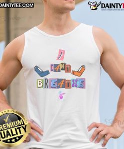 Alt Text: Good I Can't Breathe abstract edition tank top featuring vibrant colors and unique design for trendy summer fashion.