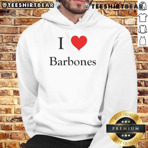 Good I Love Barbones Hoodie in stylish black with vibrant graphic design, perfect for casual wear and comfort.