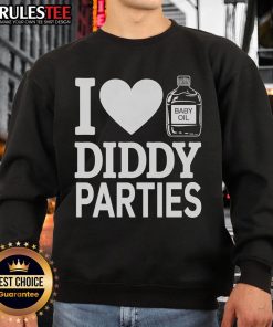 Cozy 'Good I Love Diddy Parties Baby Oil' sweatshirt in stylish design, perfect for casual wear and parties.