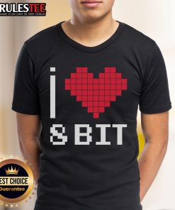 Good I Love Heart 8 Bit Retro Gamer Gaming T-Shirt featuring pixel art design, perfect for vintage gaming enthusiasts.