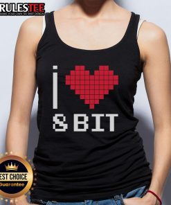 Good I Love Heart 8-Bit Retro Gamer Gaming Tank Top featuring a pixelated heart design for gaming enthusiasts.