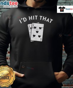 Good Id Hit That Blackjack Retro Hoodie featuring vintage-style graphics and a comfortable fit for casino enthusiasts.
