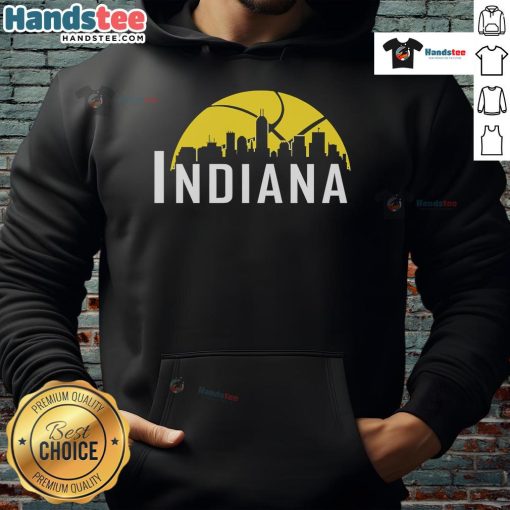 Good Indiana Pacers cityscape skyline 2025 hoodie featuring vibrant colors and iconic landmarks, perfect for fans.