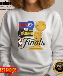 2025 NBA Finals matchup sweatshirt featuring Indiana Pacers vs Oklahoma City Thunder by WinCraft, perfect for fans.
