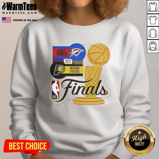 2025 NBA Finals matchup sweatshirt featuring Indiana Pacers vs Oklahoma City Thunder by WinCraft, perfect for fans.