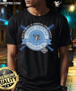 Good Johns Hopkins NCAA Division III Baseball Championship T-Shirt for Eastlake, OH 2025, featuring team colors and logo.