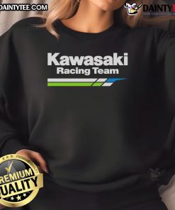 Good Kawasaki Racing Team sweatshirt featuring vibrant colors and logo, perfect for motorsport enthusiasts and fans.